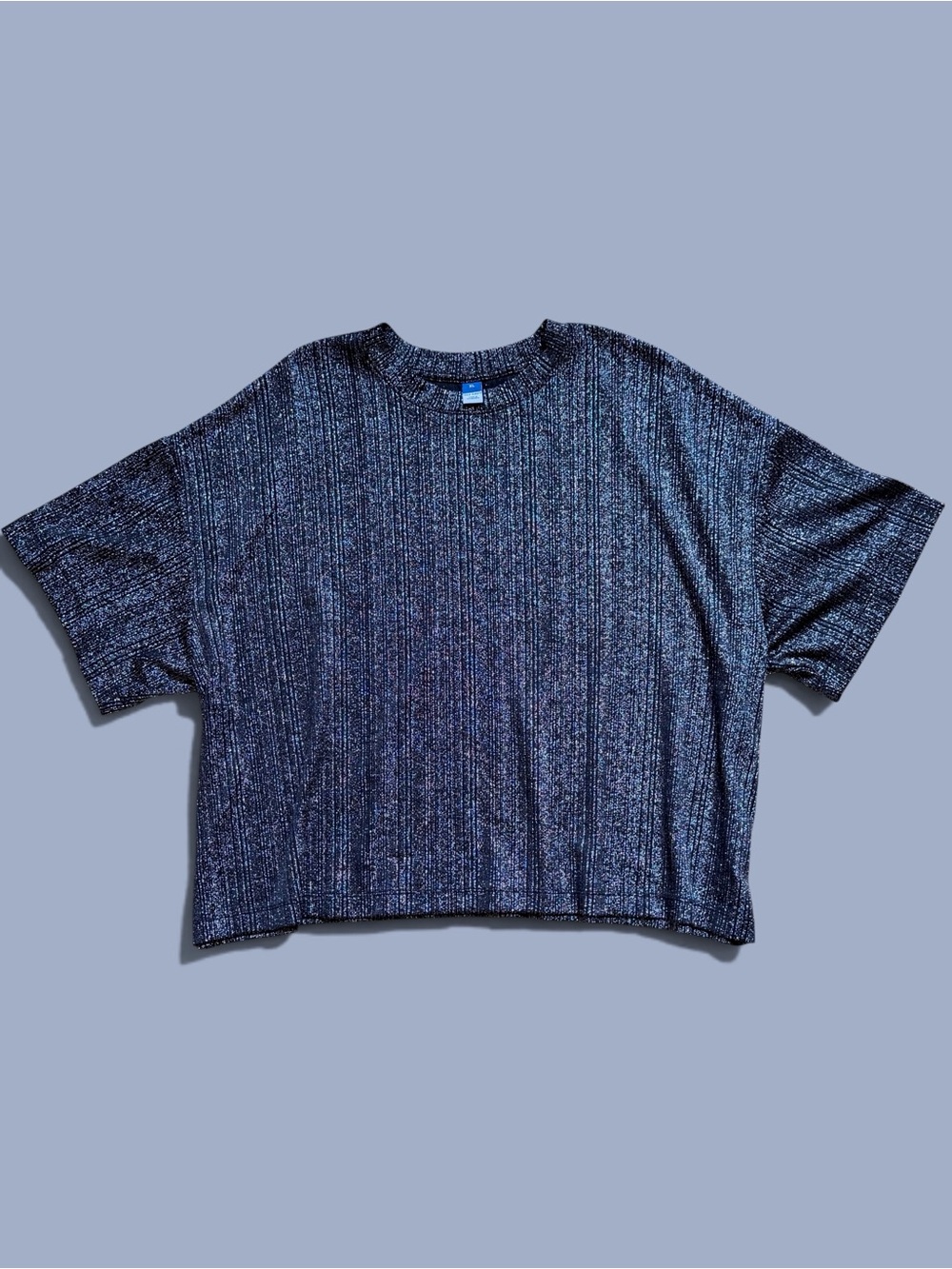 Old Navy Black/Silver Metallic Batwing  Top Size XL